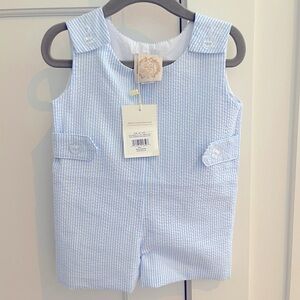 NWT - The Beaufort Bonnet Company - Jack Keene Jon Jon - Blue Seersucker - 6m